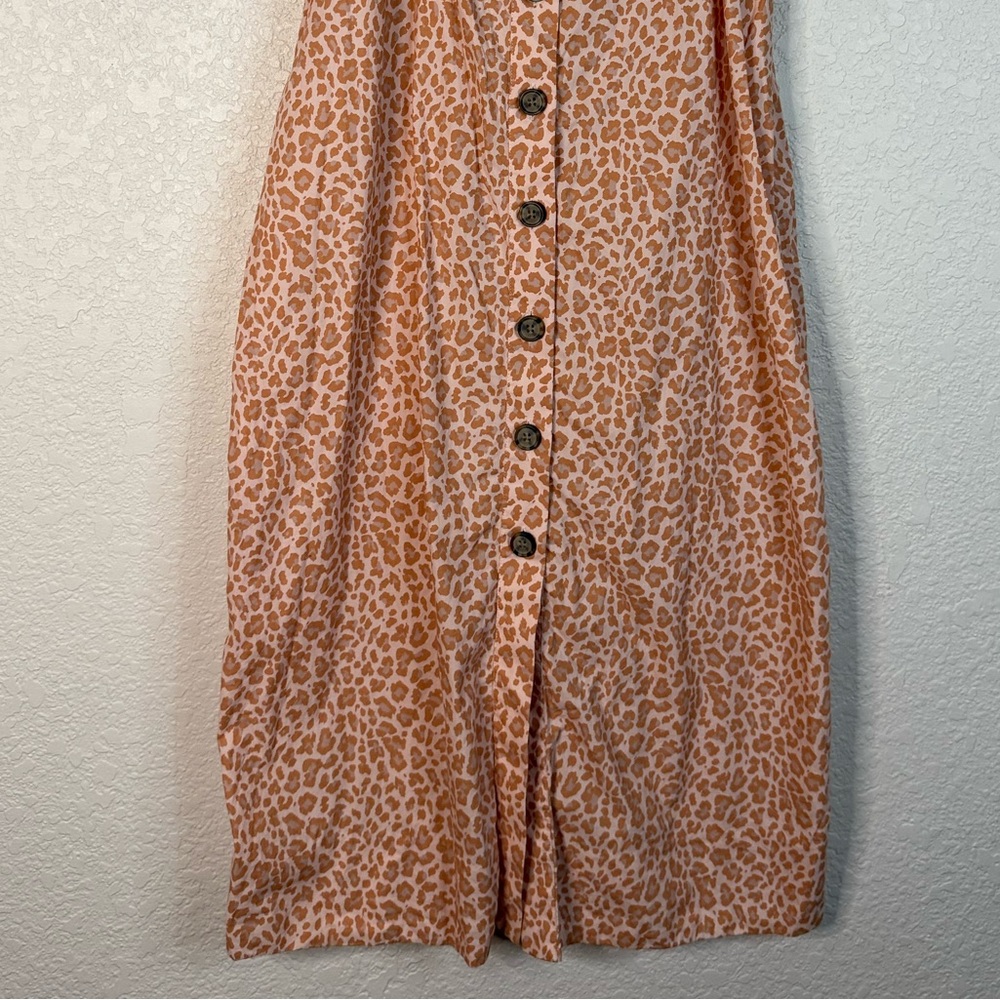 J Crew Cottage dress in pink leopard button front midi dress Casual Office - Picture 3 of 10